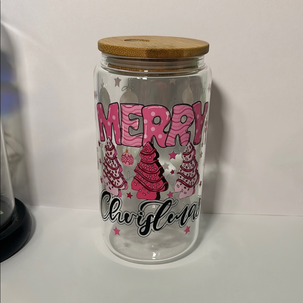 Christmas glasss cup